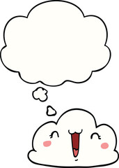 cute cartoon cloud and thought bubble