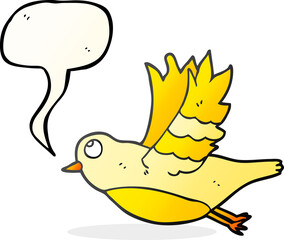 speech bubble cartoon bird flying
