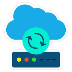 Cloud Sync Sticker Icon