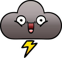 gradient shaded cartoon storm cloud