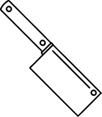 black line tattoo of a meat cleaver