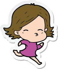 sticker of a cartoon woman