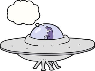 thought bubble cartoon flying saucer