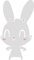 cute flat color style cartoon rabbit
