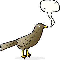 cartoon bird with speech bubble