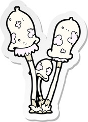 sticker of a cartoon mushroom