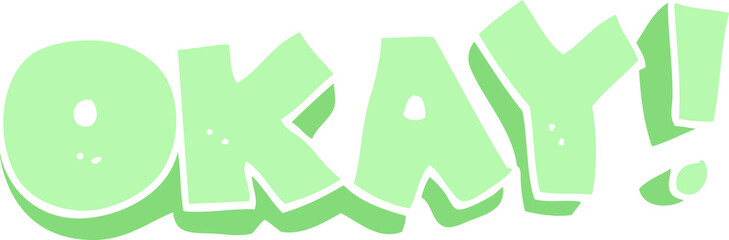 flat color illustration of a cartoon okay symbol