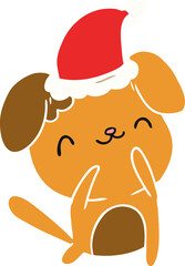 christmas cartoon of kawaii dog