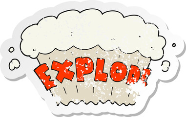 retro distressed sticker of a cartoon explosion