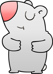 quirky gradient shaded cartoon bear