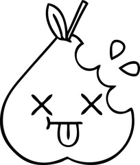 line drawing cartoon pear