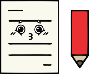 cute cartoon test paper