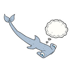 thought bubble cartoon hammerhead shark