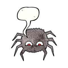 speech bubble textured cartoon spider
