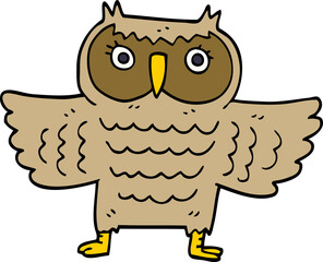 cartoon doodle wise old owl
