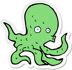 sticker of a cartoon octopus