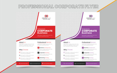 Corporate Business Flyer Template Design. Business Flyer Design Layout with Colorful, business proposal, promotion, advertise, publication, vector illustration template in A4 size