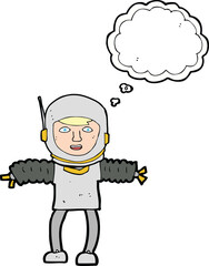 cartoon astronaut with thought bubble