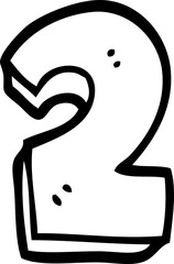 line drawing cartoon number two