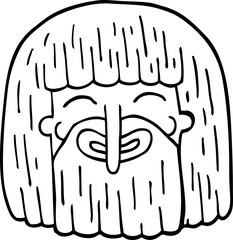 line drawing cartoon bearded man