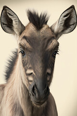 Obraz premium Cute wildebeest cub - Created with Generative AI technology.