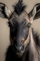 Cute wildebeest cub - Created with Generative AI technology.