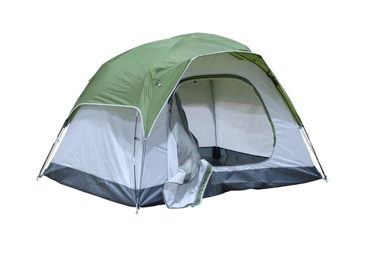 Object cutout open medium size tourist tent for camping on travel outdoor