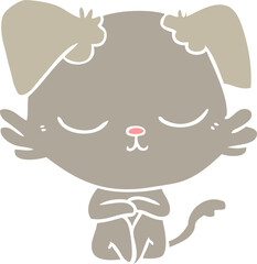 cute flat color style cartoon dog