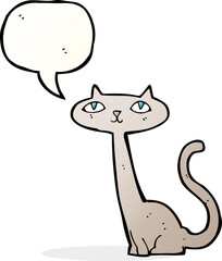cartoon cat with speech bubble