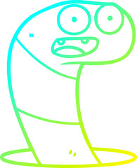 cold gradient line drawing cartoon worm