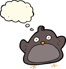 cartoon bird with thought bubble