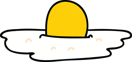 quirky hand drawn cartoon fried egg