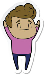 sticker of a happy cartoon man