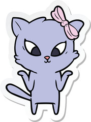 sticker of a cartoon cat