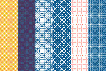 Seamless set of pattern. Geometric ornament. Digital paper, textile print. Vector art background.