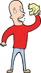 cartoon bald man with wig