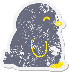 cute little penguin grunge sticker