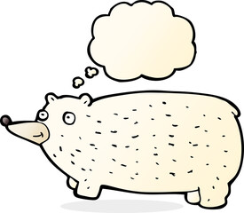 funny cartoon bear with thought bubble