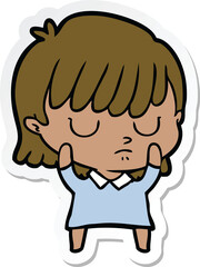 sticker of a cartoon woman