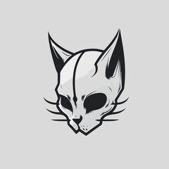 Fototapeta na wymiar Cat logo design, vector set. The illustration of a black and white cat icon on a white background