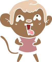 crazy flat color style cartoon monkey
