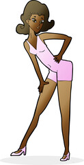 cartoon model woman posing