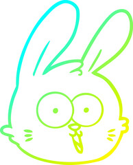 cold gradient line drawing cartoon rabbit face