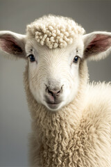Fototapeta premium sheep and lambs - Cute Baby Sheep - Created with Generative AI technology.