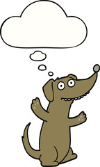cartoon dog and thought bubble