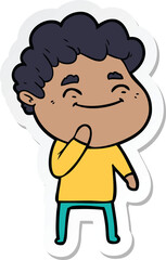 sticker of a cartoon friendly man