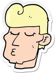 sticker of a cartoon handsome man