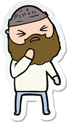 sticker of a cartoon man with beard