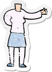 retro distressed sticker of a cartoon female body