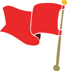 cartoon doodle red flag
